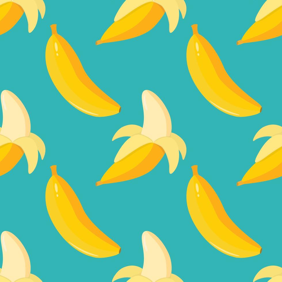 dipinto senza cuciture con banana, motivo ripetuto astratto. motivo a banana. per carta, copertina, tessuto, sfondo di cibo sano, confezioni regalo, arte della parete, arredamento d'interni. illustrazione del cibo. vettore