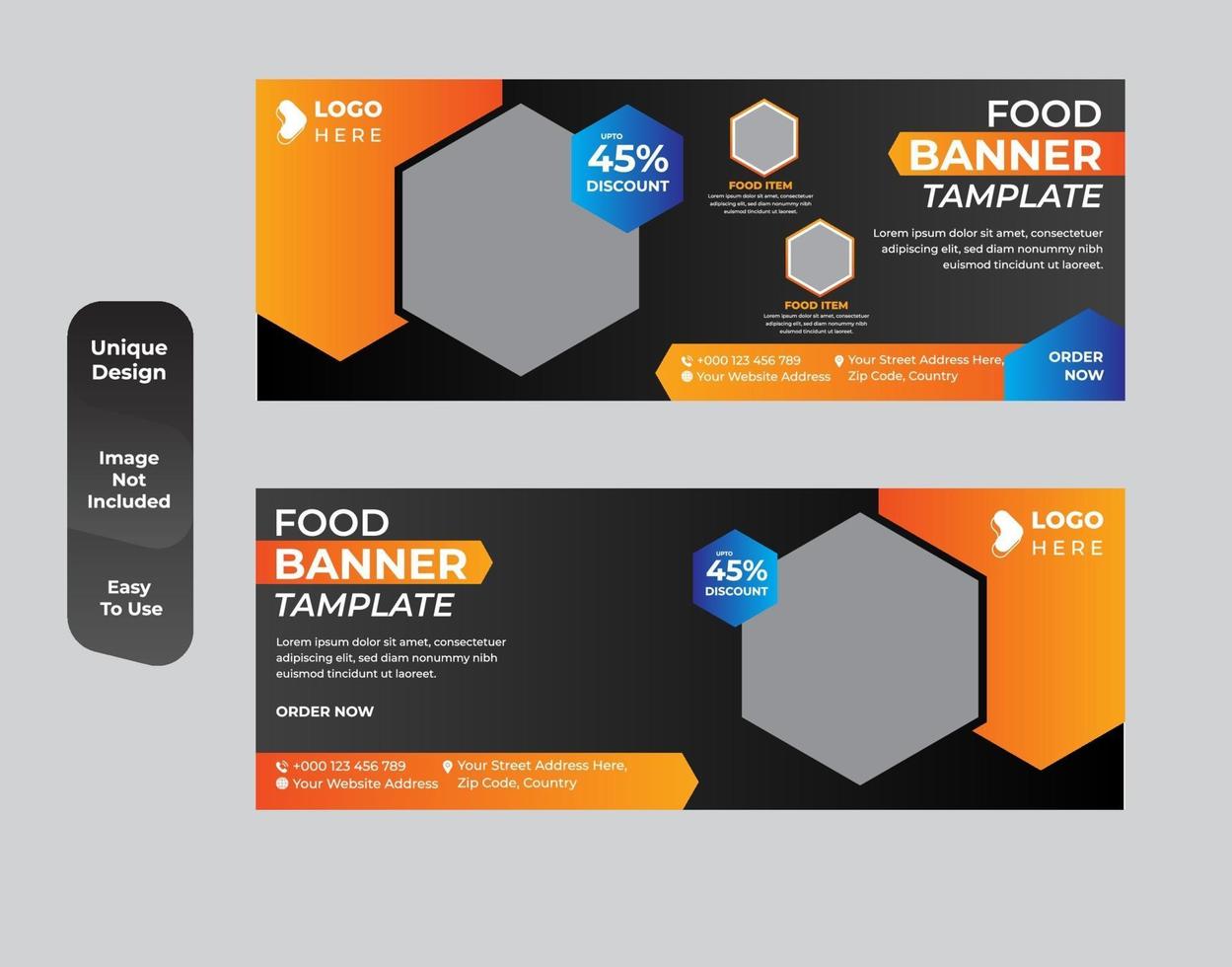 design di banner web cibo per set ristorante vettore