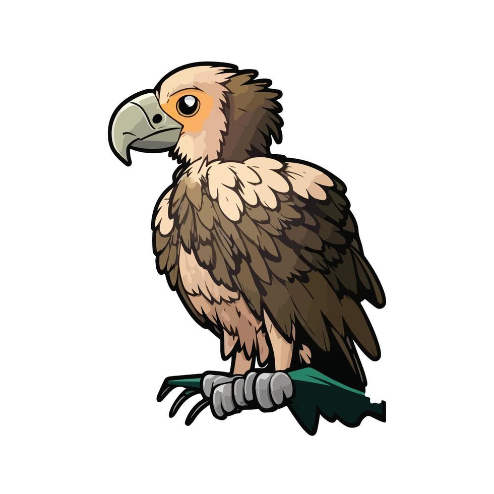carino avvoltoio cartone animato stile vettore