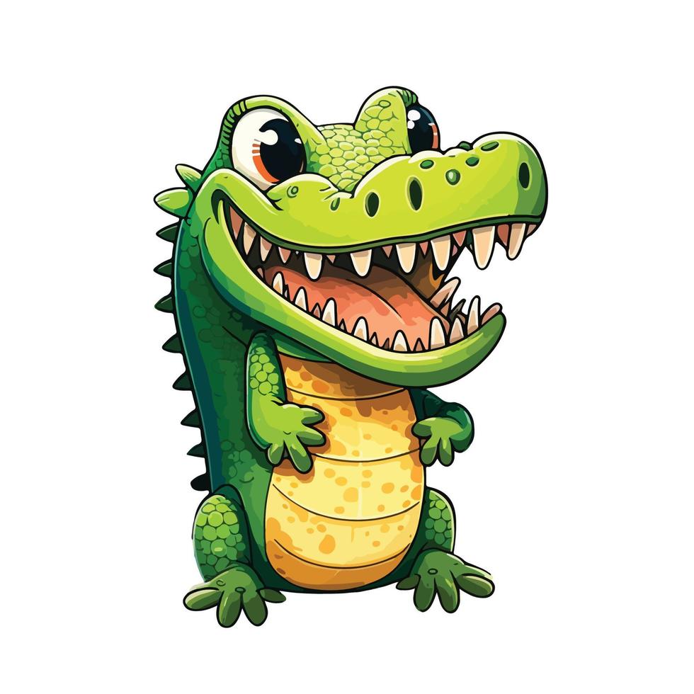 carino alligatore cartone animato stile vettore