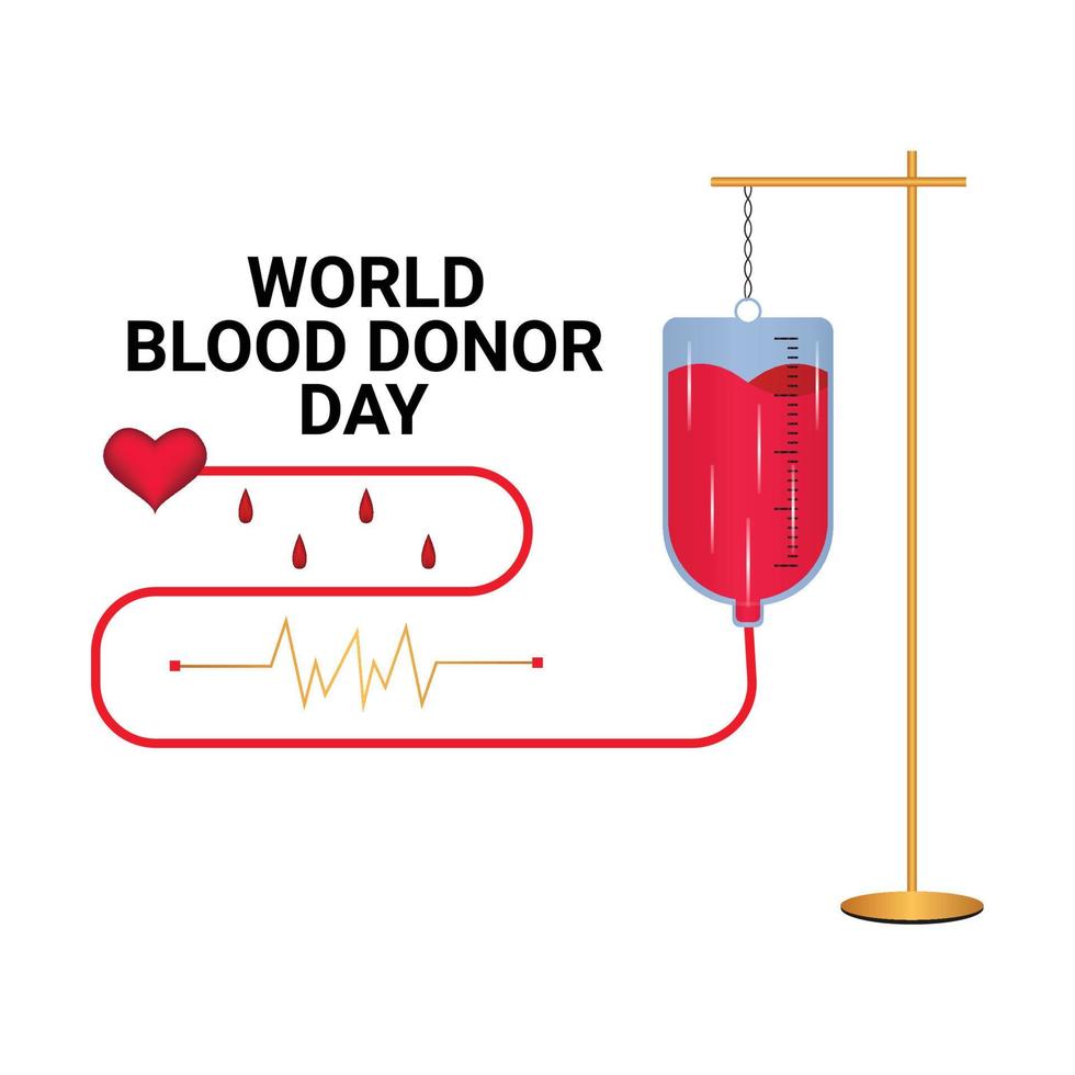 concetto di giornata mondiale del donatore di sangue con le mani che donano sangue vettore