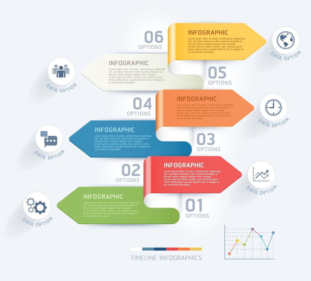 modello di elementi di business infografica. illustrazioni vettoriali. può essere utilizzato per il layout del flusso di lavoro, banner, diagramma, opzioni di numero, web design, modello di sequenza temporale. vettore