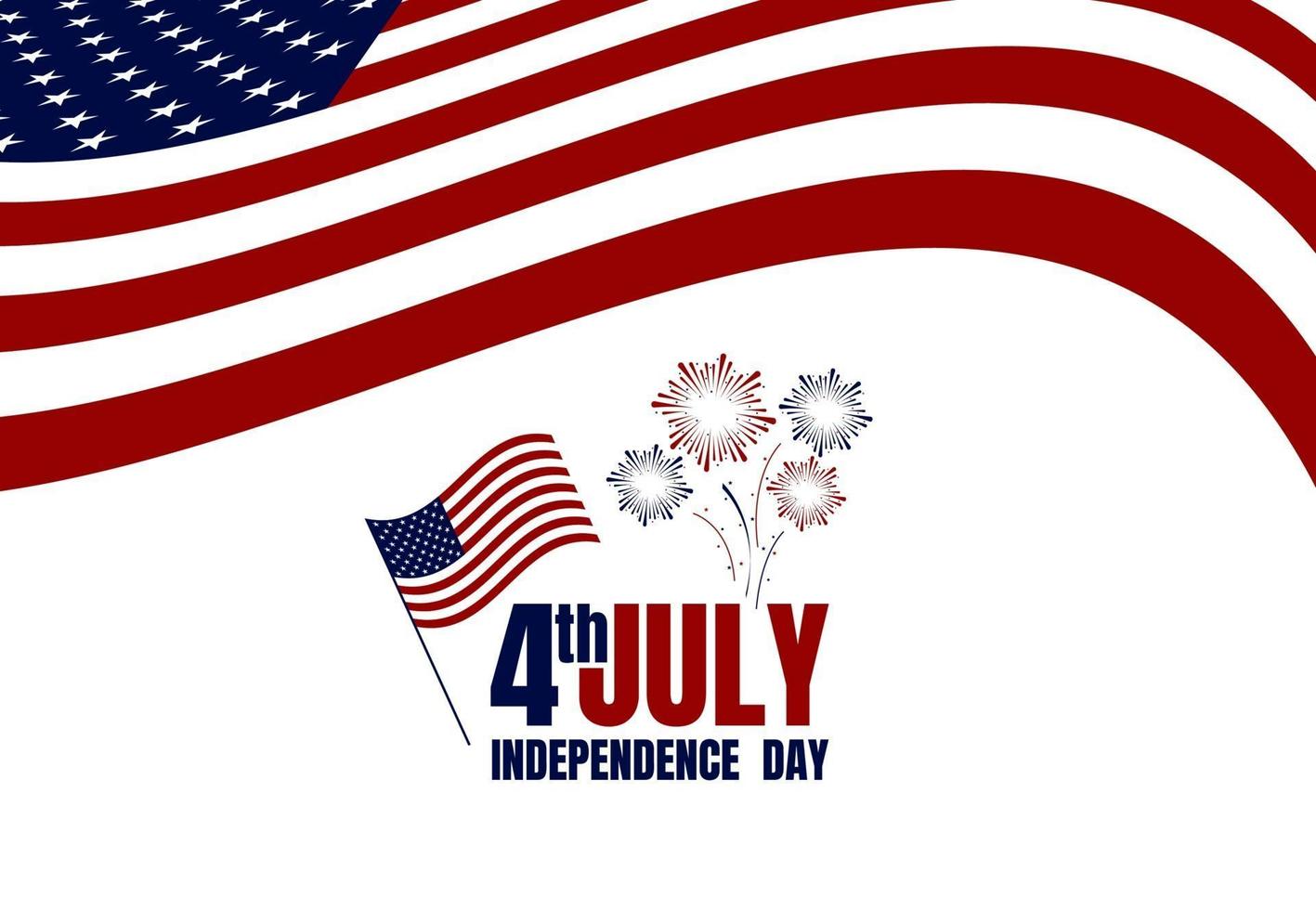 felice giorno dell'indipendenza degli stati uniti il 4 luglio. bandiera, banner, poster, brochure, cartolina d'auguri. illustrazione vettoriale