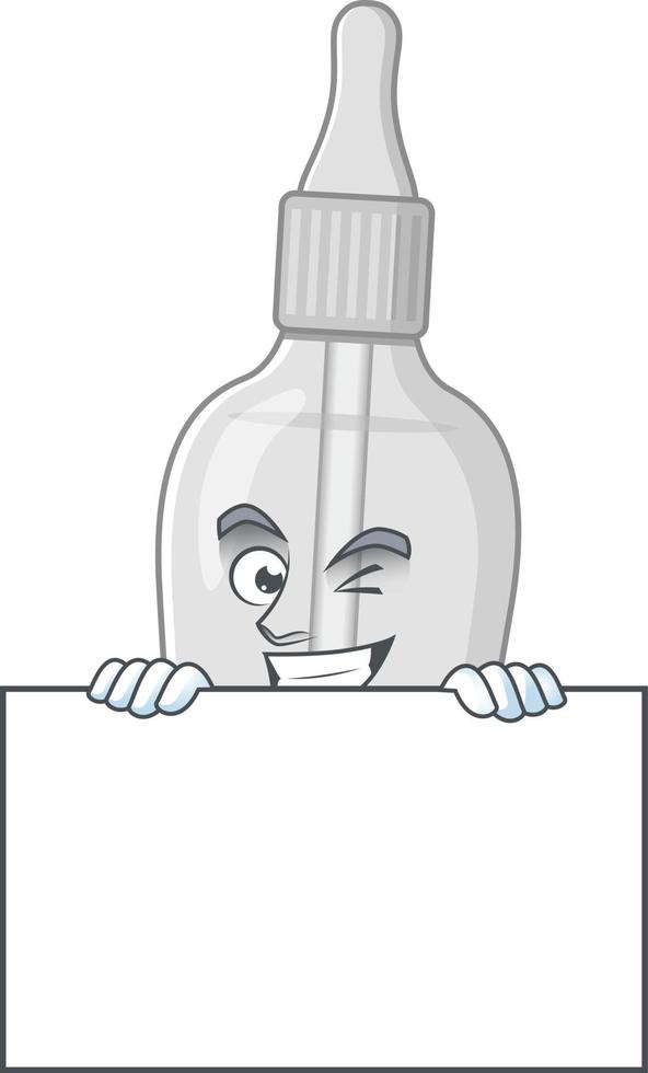 bottiglia con pipetta cartone animato personaggio vettore