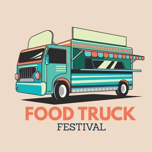 Camion di cibo per il servizio di consegna del ristorante o il Festival del cibo di strada vettore