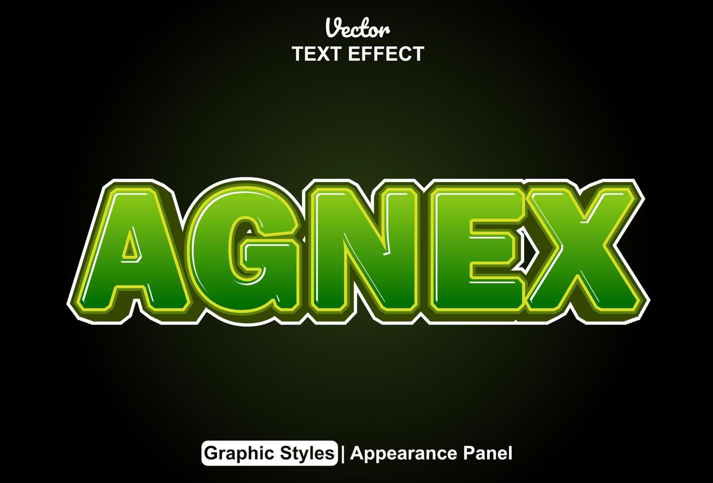 agnex testo effetto con grafico stile e modificabile. vettore