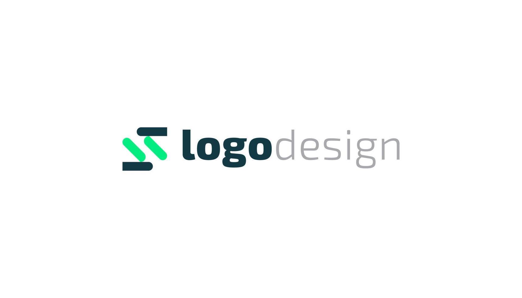 semplice e minimalista lettera S logo design con blu e verde colore combinazione, adatto per attività commerciale e tecnologia azienda logo vettore