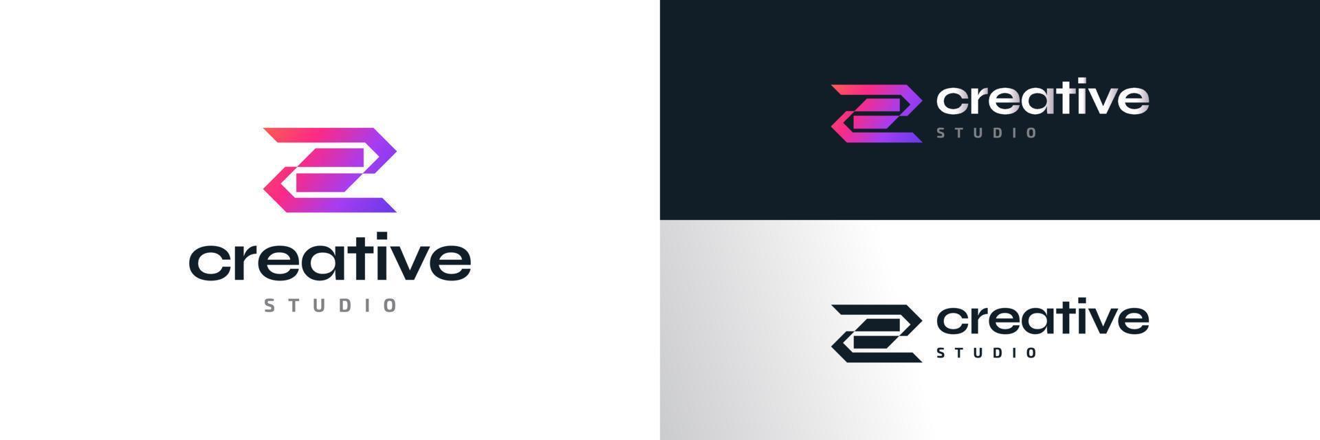 astratto e geometrico lettera z logo nel colorato pendenza stile. adatto per attività commerciale e tecnologia azienda logo vettore