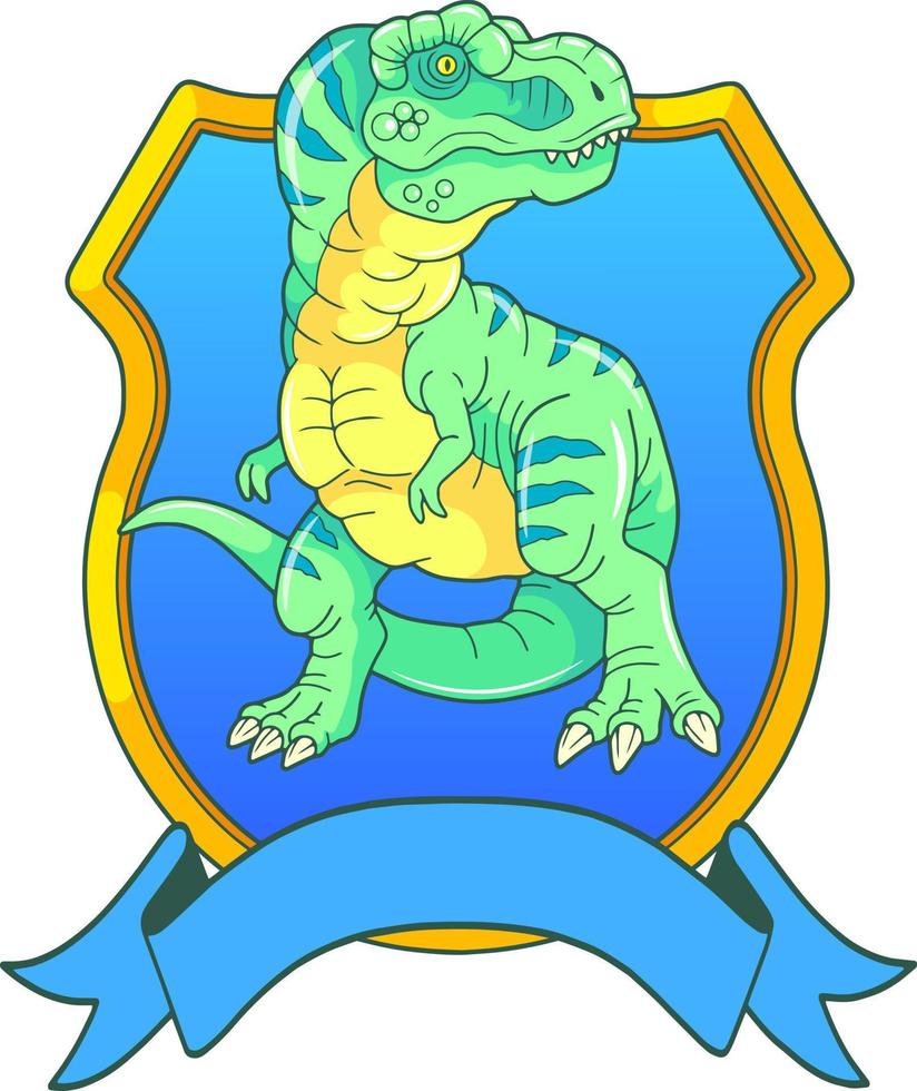 preistorico dinosauro tirannosauro, emblema design vettore