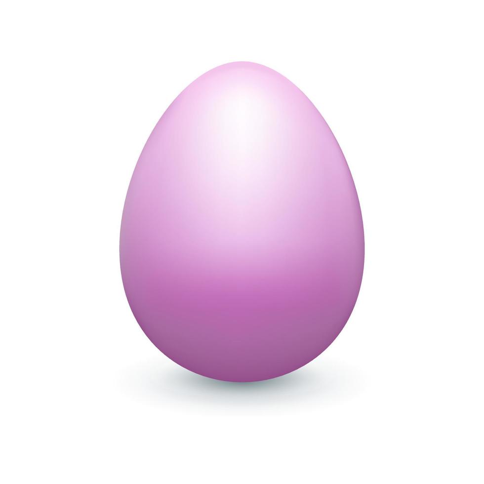 colorato 3d Pasqua uovo. viola realistico tre dimensionale vettore design elemento su bianca sfondo.