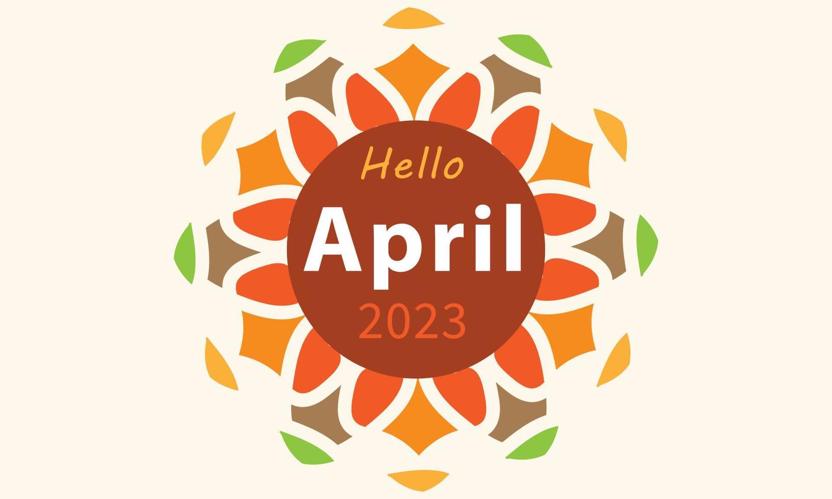 Ciao aprile. aprile mese vettore con fiori decorazione sfondo. design modello celebrazione.