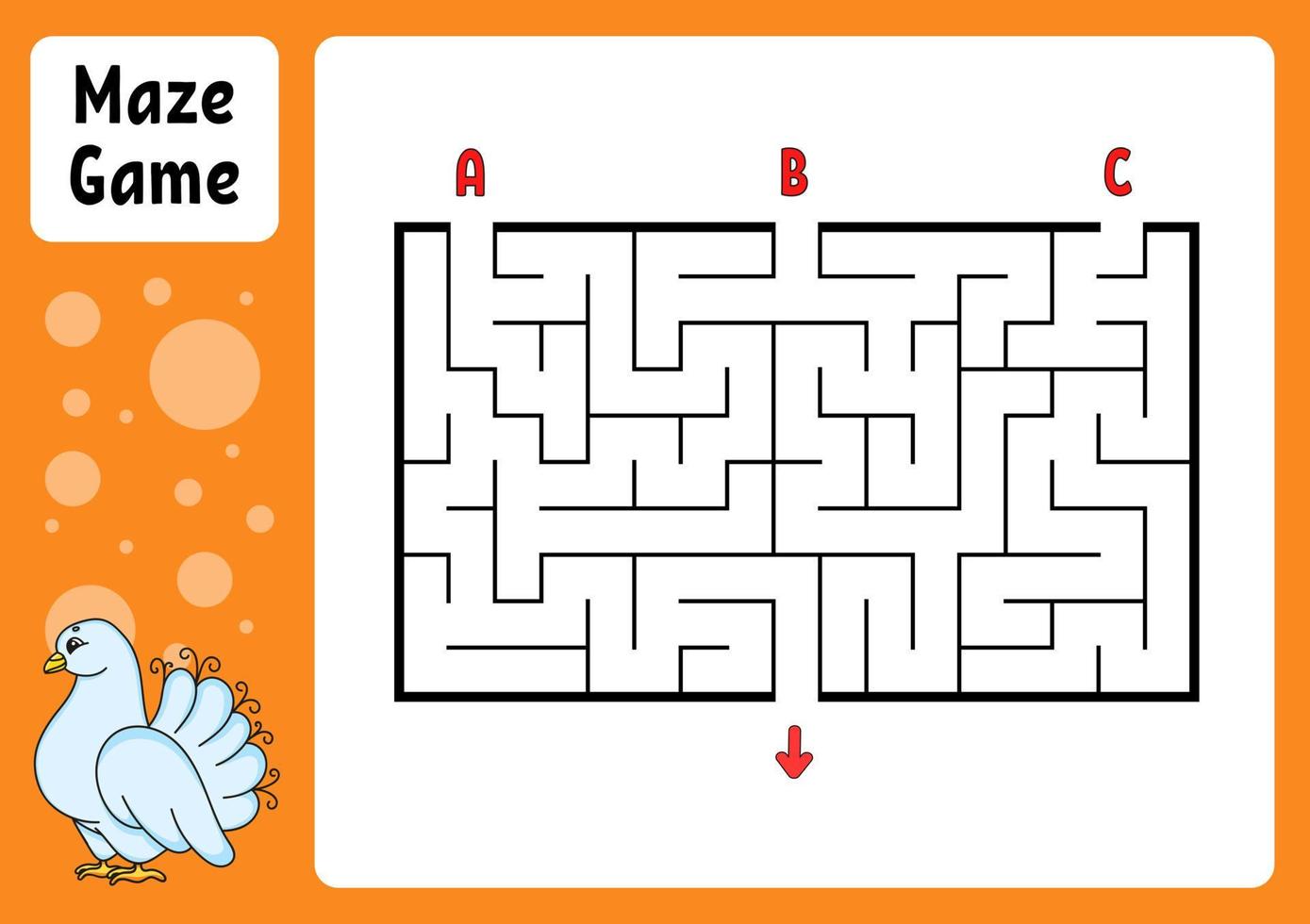 rettangolo labirinto. gioco per bambini. tre ingressi, uno Uscita. formazione scolastica foglio di lavoro. puzzle per bambini. labirinto enigma. trova il giusto sentiero. cartone animato carattere. vettore illustrazione.