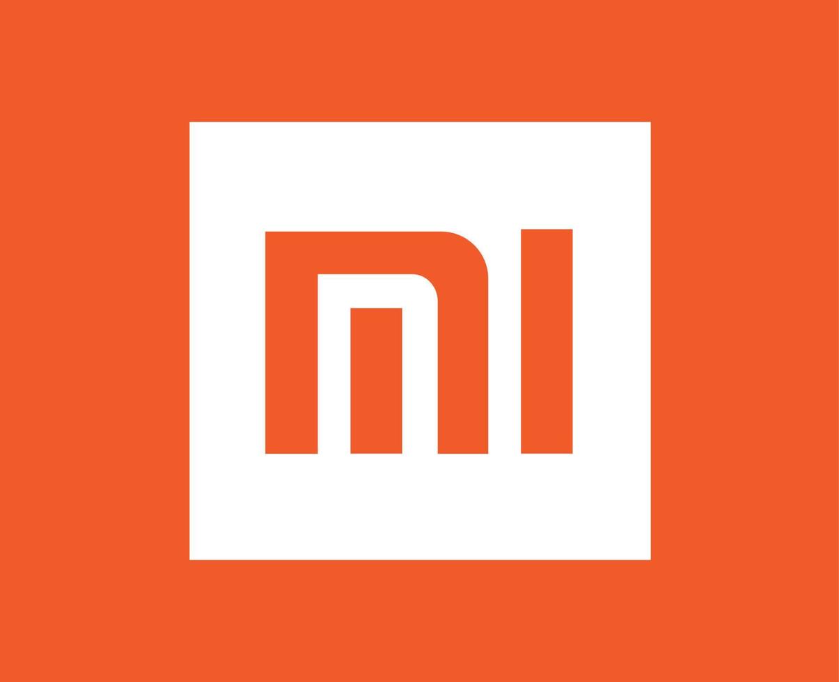 xiaomi logo marca Telefono simbolo design Cinese mobile vettore illustrazione arancia e bianca