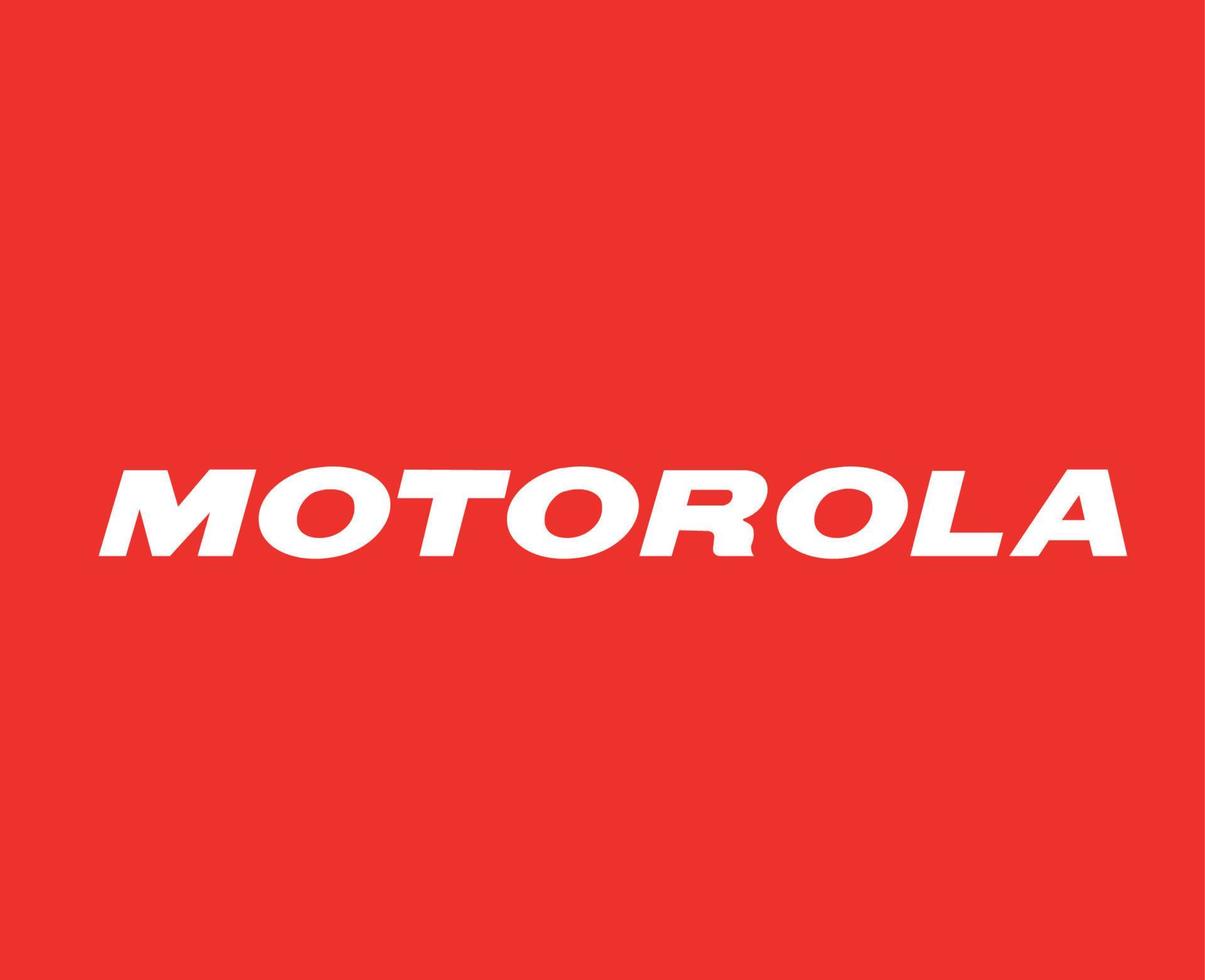 motorola marca logo Telefono simbolo nome bianca design Stati Uniti d'America mobile vettore illustrazione con rosso sfondo