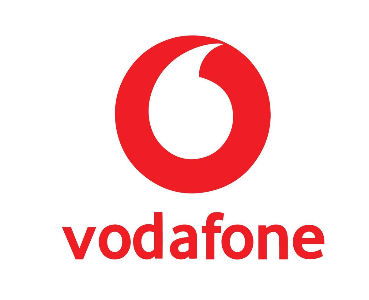 vodafone marca logo Telefono simbolo con nome rosso design Inghilterra mobile vettore illustrazione