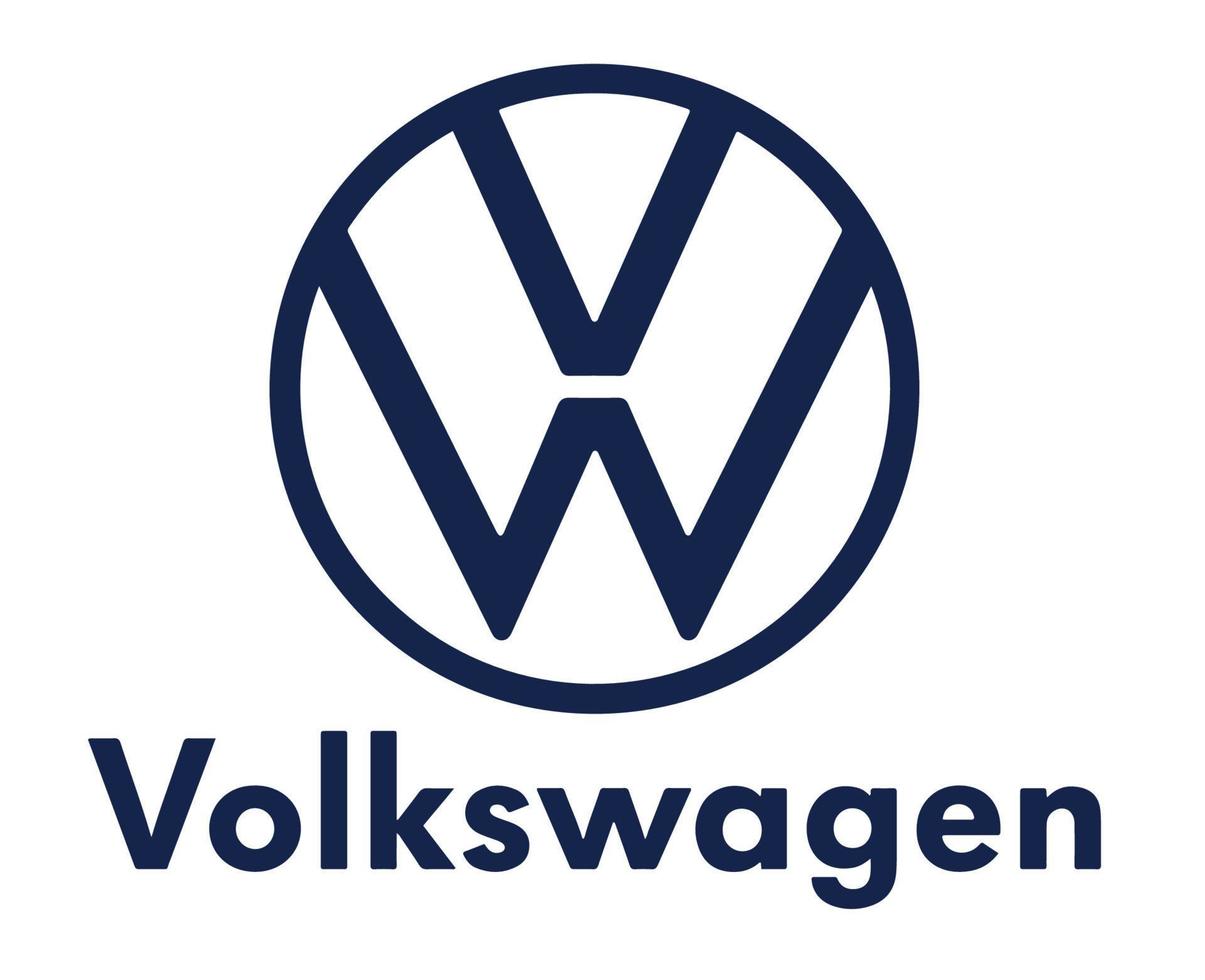 volkswagen logo marca auto simbolo con nome blu design Tedesco automobile vettore illustrazione