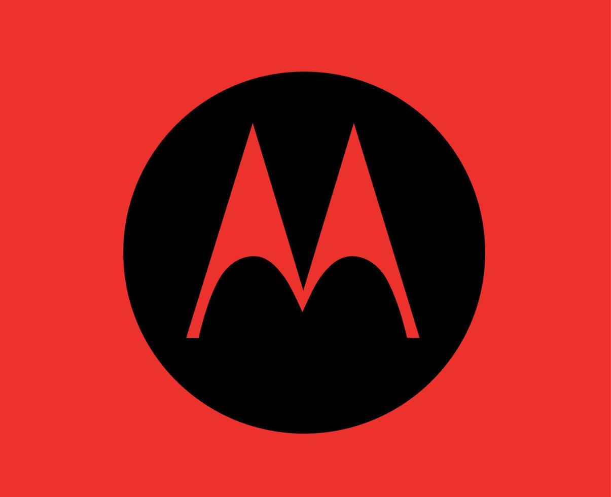 motorola marca logo Telefono simbolo nero design Stati Uniti d'America mobile vettore illustrazione con rosso sfondo