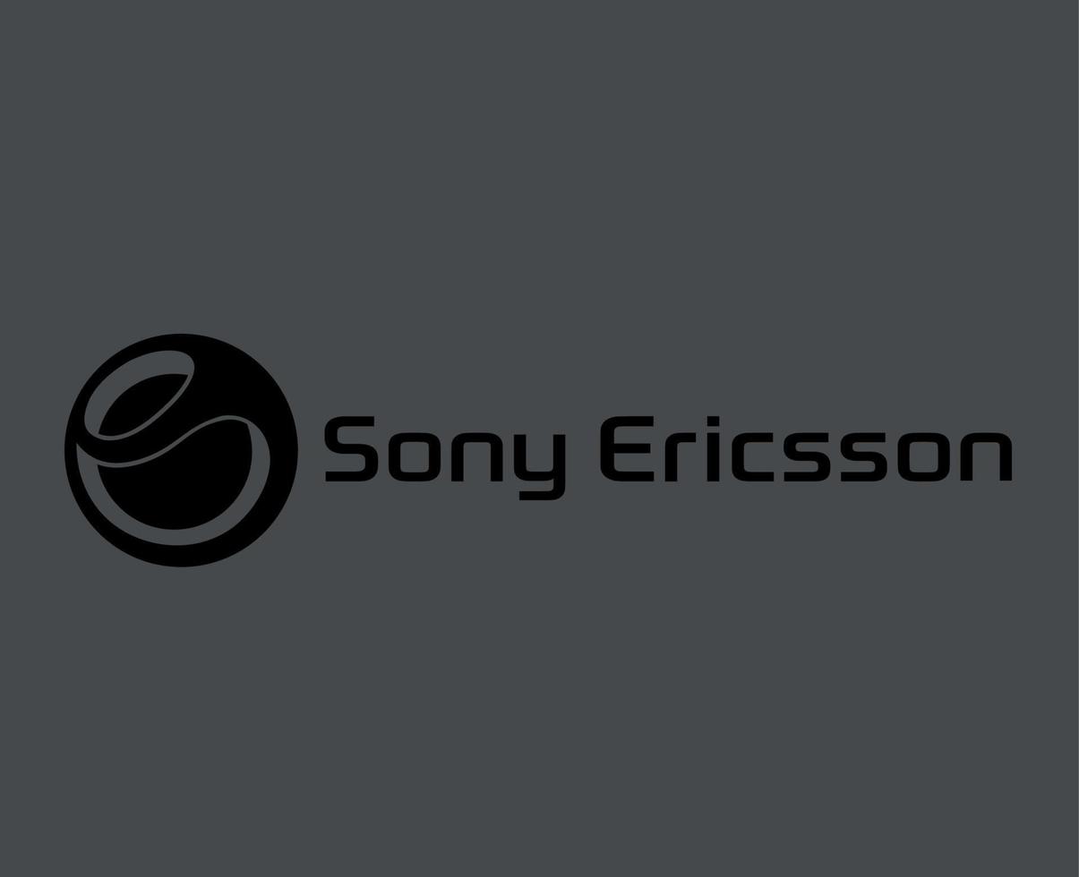 sony ericsson marca logo Telefono simbolo con nome nero design Giappone mobile vettore illustrazione con grigio sfondo