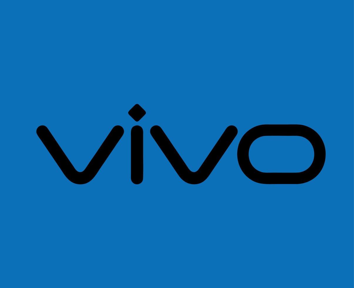 vivo marca logo Telefono simbolo nome nero design Cinese mobile vettore illustrazione con blu sfondo