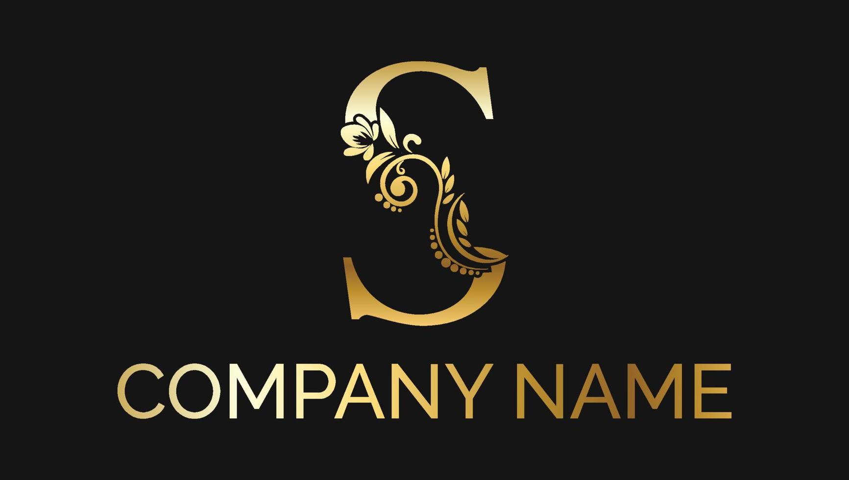 lettera S lusso decorativo alfabetico d'oro abc monogramma logo vettore