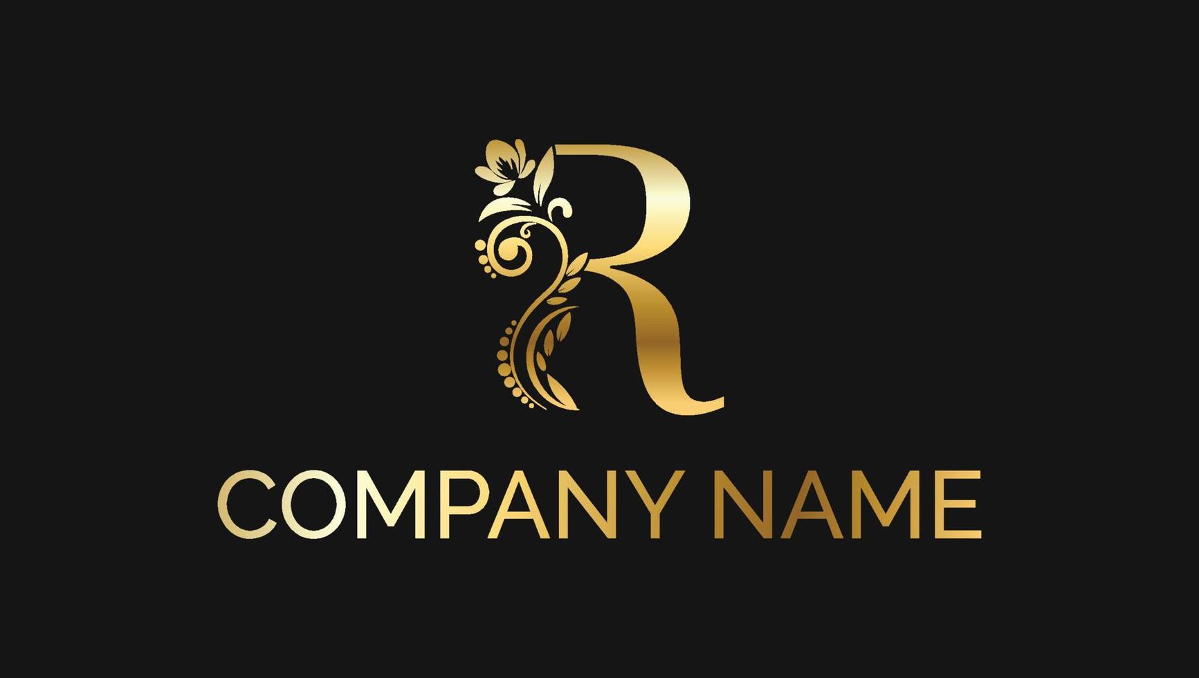 lettera r lusso decorativo alfabetico d'oro abc monogramma logo vettore