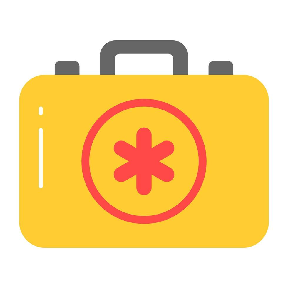 un icona di primo aiuto kit per emergenza, medico kit vettore