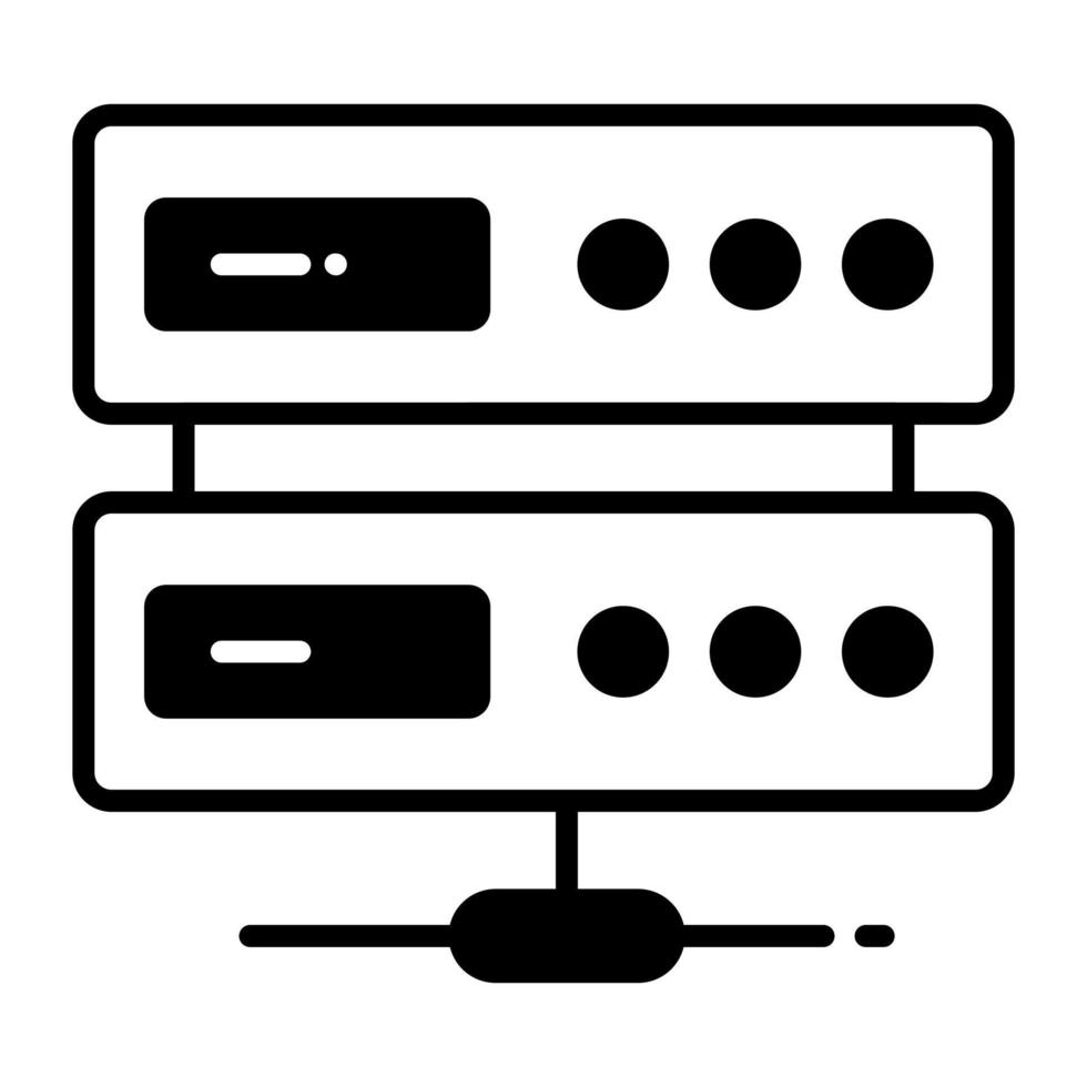 Rete server concetto icona, moderno vettore di Banca dati