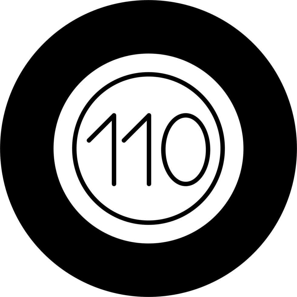 110 velocità limite vettore icona