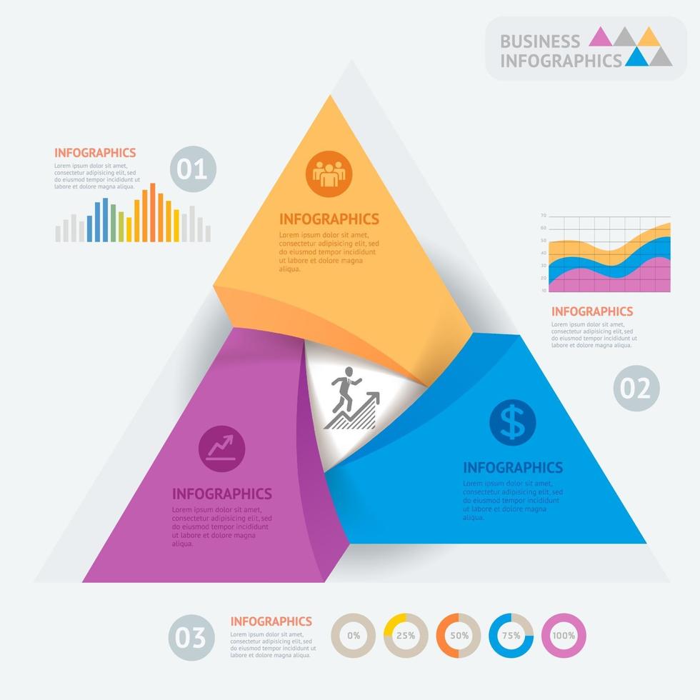 modello di progettazione infografica aziendale. illustrazione vettoriale. può essere utilizzato per layout del flusso di lavoro, diagramma, opzioni di numero, opzioni di avvio, web design vettore