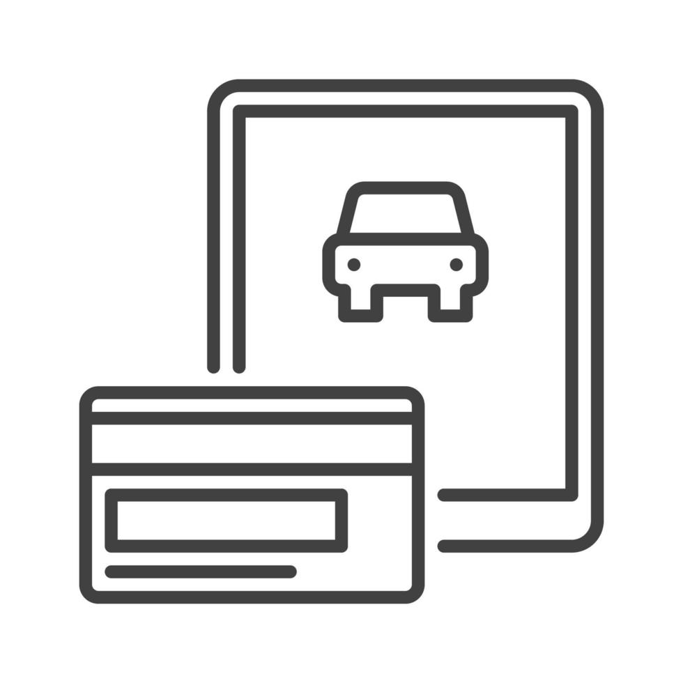 auto noleggio App su tavoletta schermo vettore in linea pagamento concetto schema icona