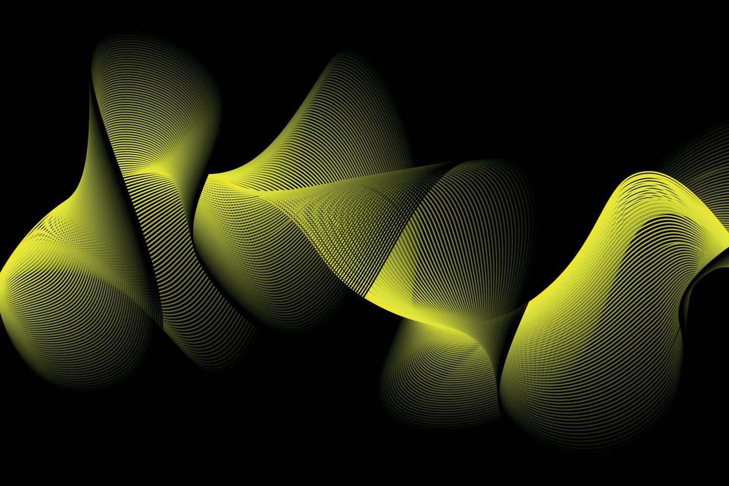 giallo e nero onda astratto sfondo, adatto per atterraggio pagina e computer del desktop sfondo. 3d vettore