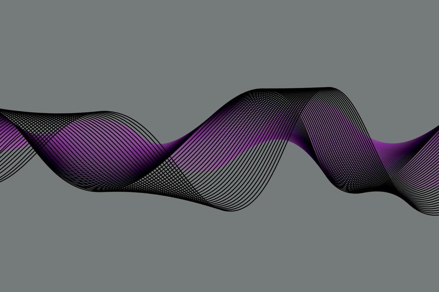 viola onda Linee su nero sfondo. fluido astratto sfondo.adatto per atterraggio pagina e computer del desktop sfondo. vettore