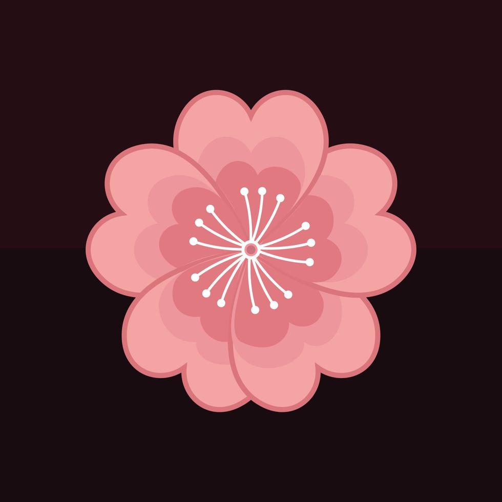 vettore di rosa ciliegia fiori su un' buio sfondo