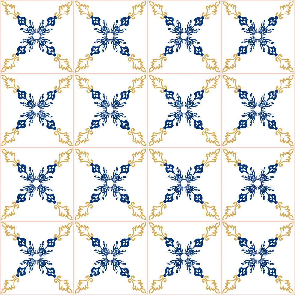azulejos blu e giallo senza soluzione di continuità modello vettore