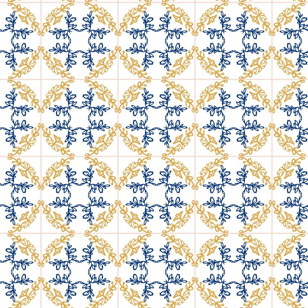 azulejos blu e giallo senza soluzione di continuità modello vettore
