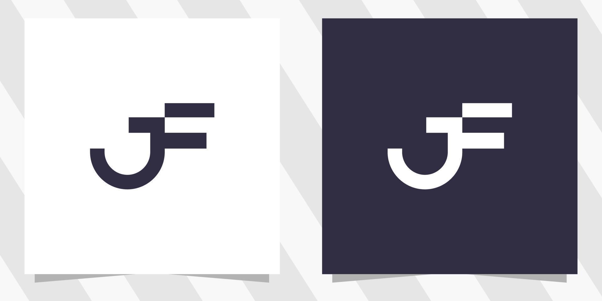 lettera jf fj logo design vettore