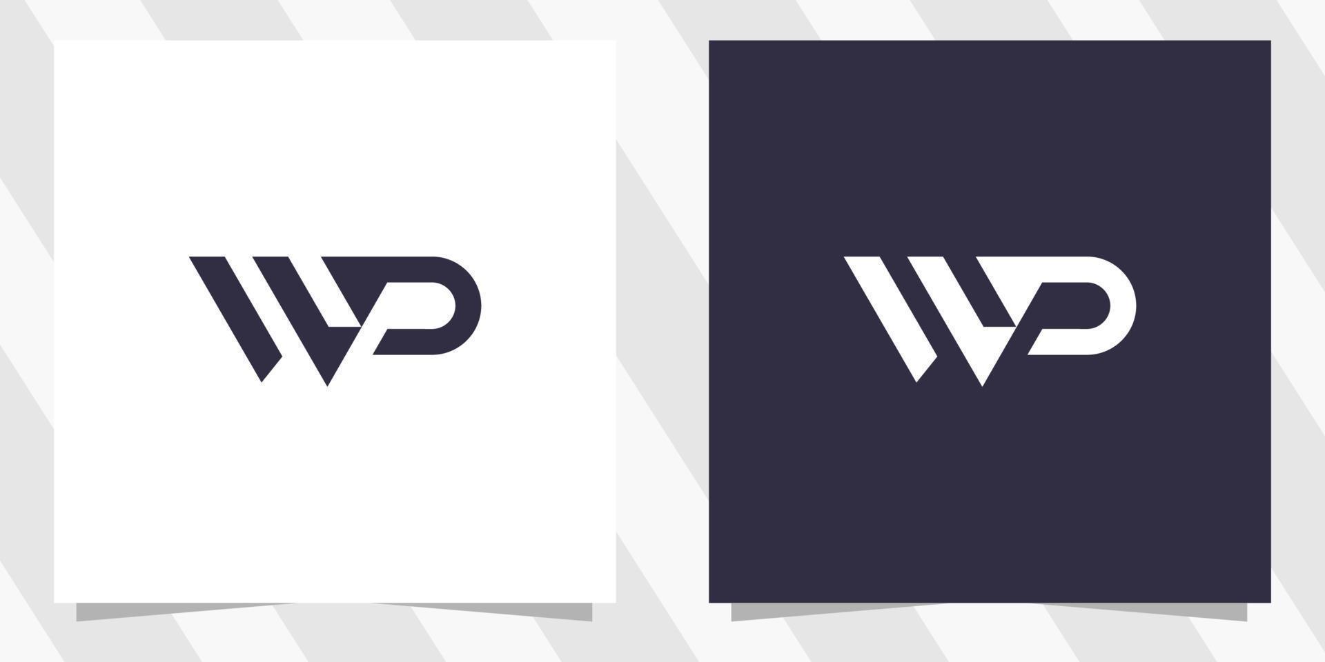 lettera wp pw logo design vettore