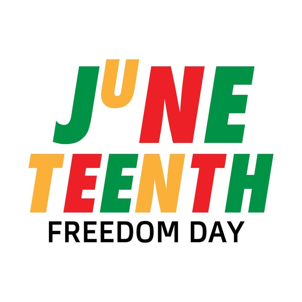 juneteenth - celebrare la libertà colorato vettore tipografia design per Stampa o uso come manifesto, carta, aviatore o bandiera