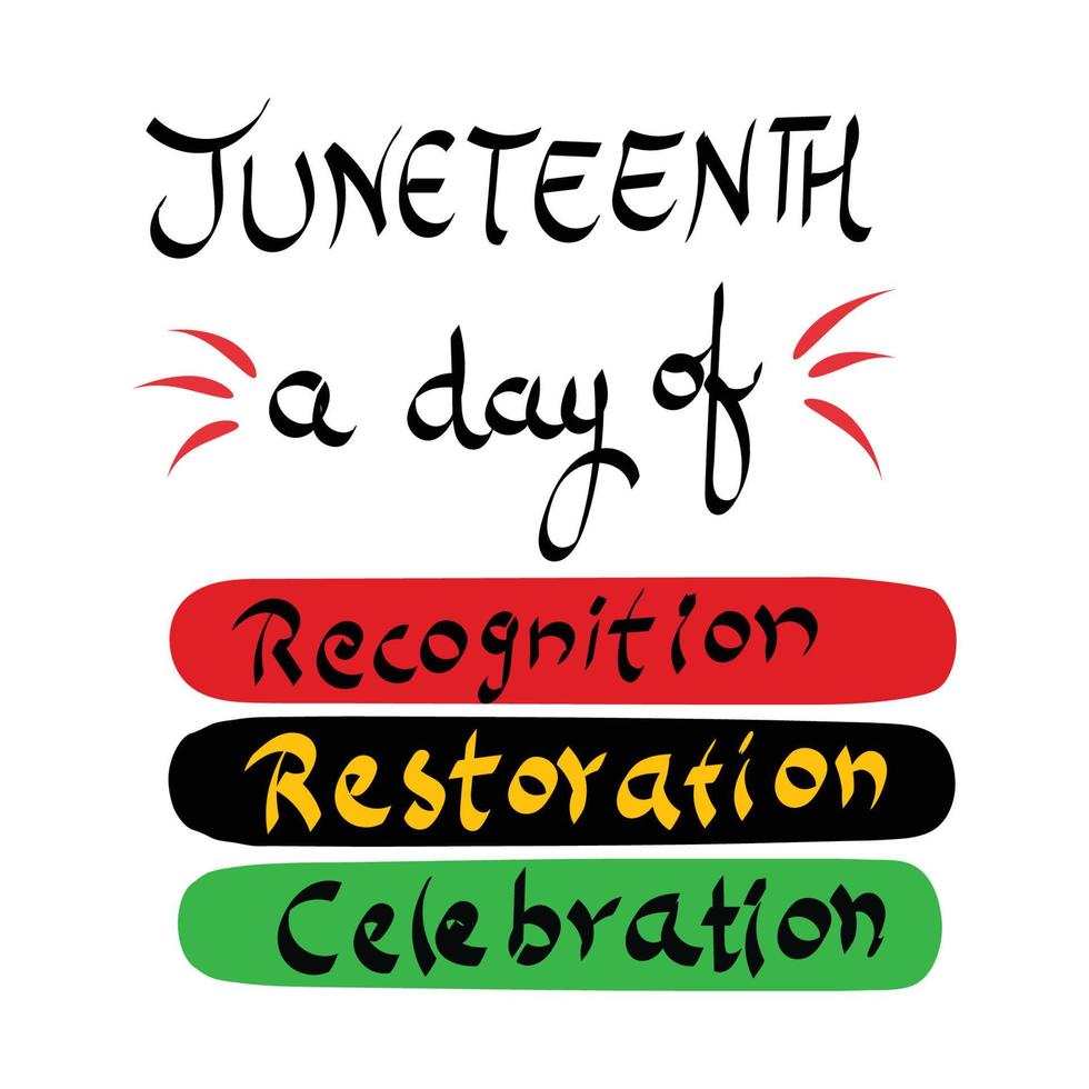 juneteenth - celebrare la libertà colorato vettore tipografia design per Stampa o uso come manifesto, carta, aviatore o bandiera