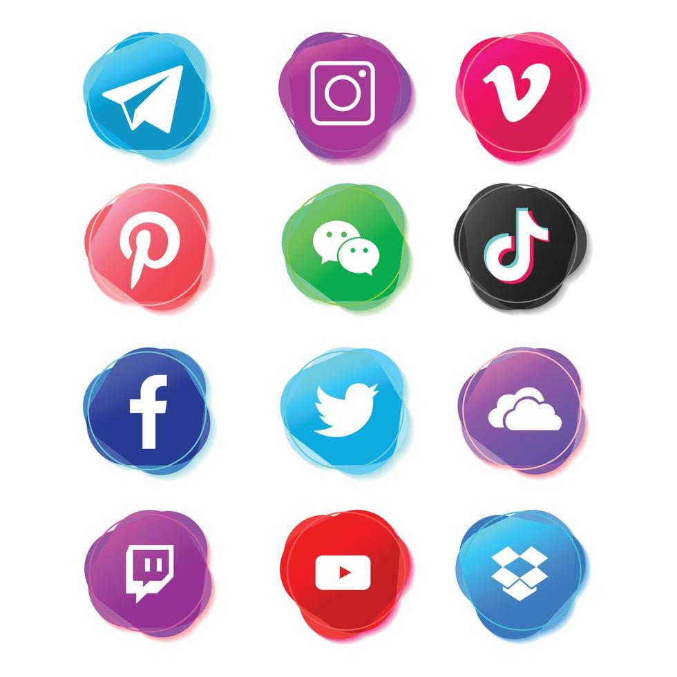 in linea tecnologia sociale media logo vettore