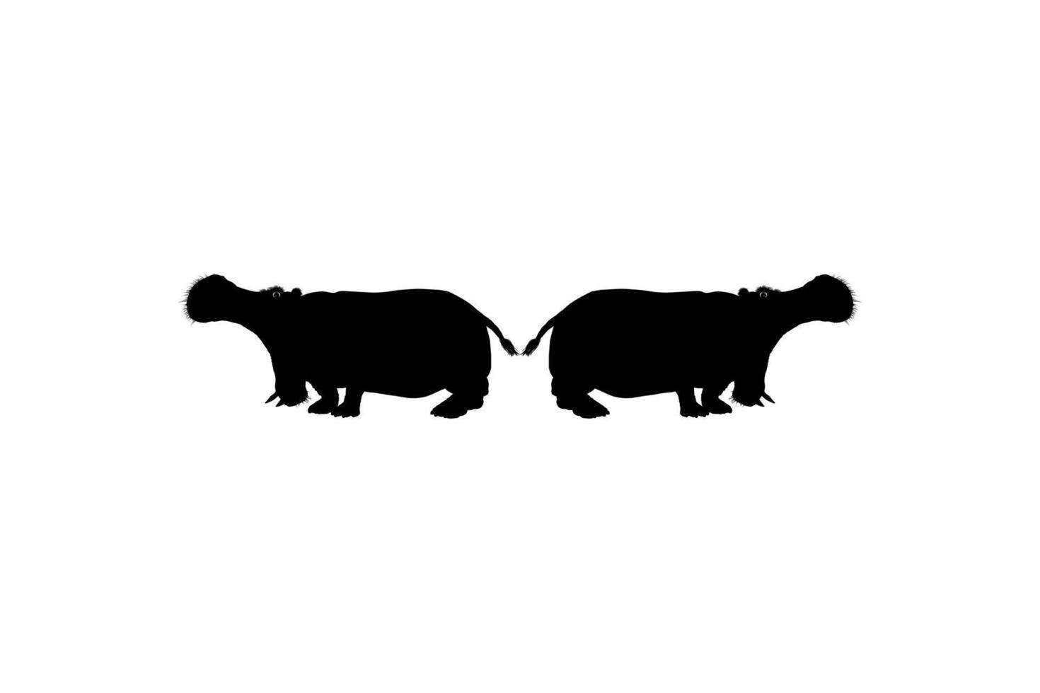 paio di il ippopotamo, ippopotamo anfibio. silhouette per logo, arte illustrazione, icona, simbolo, pittogramma o grafico design elemento. vettore illustrazione