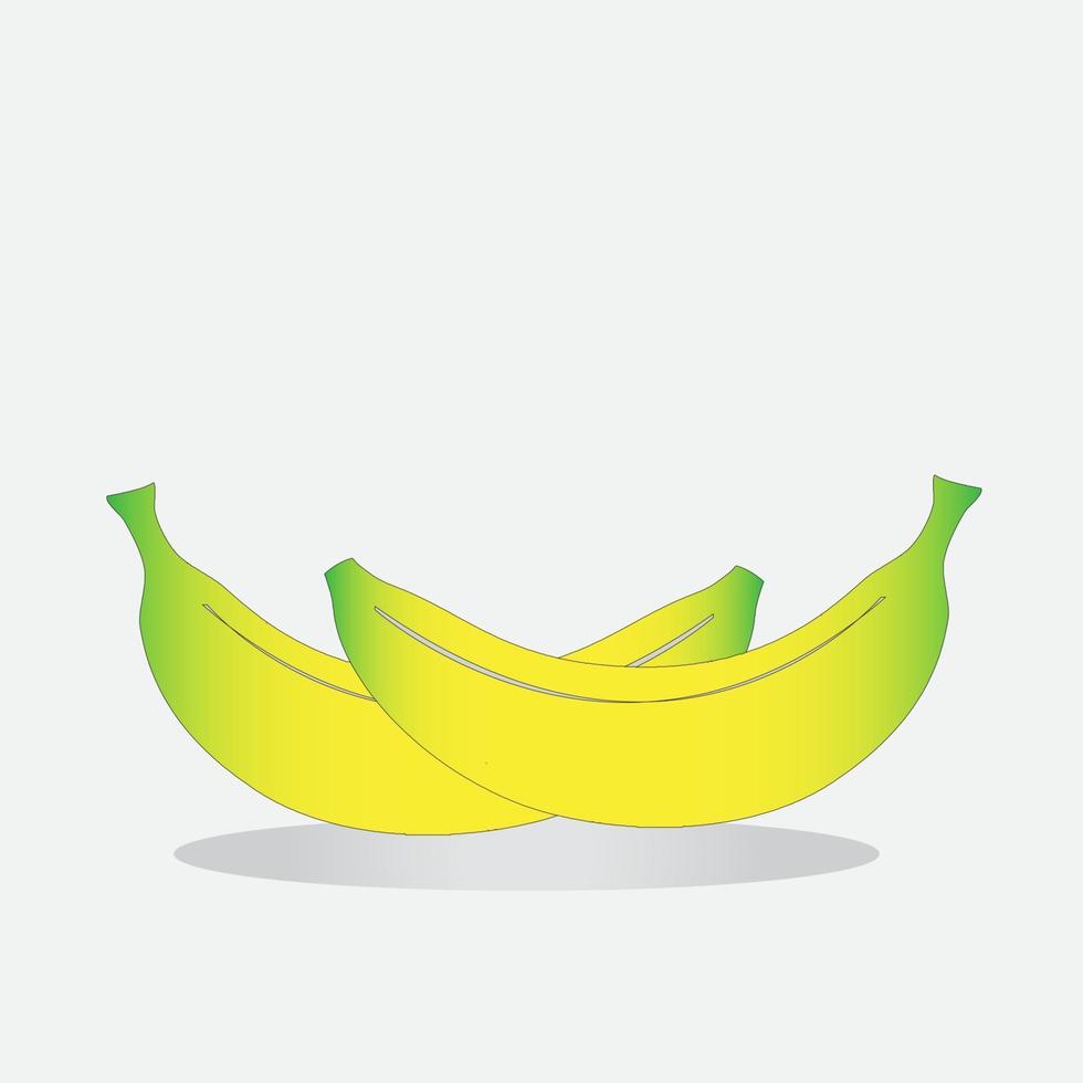 banana gialla, realistica su sfondo bianco isolato. vettore