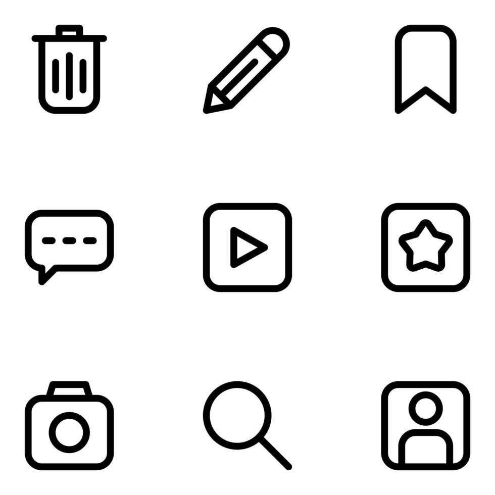 icona della linea dell'interfaccia utente vettore