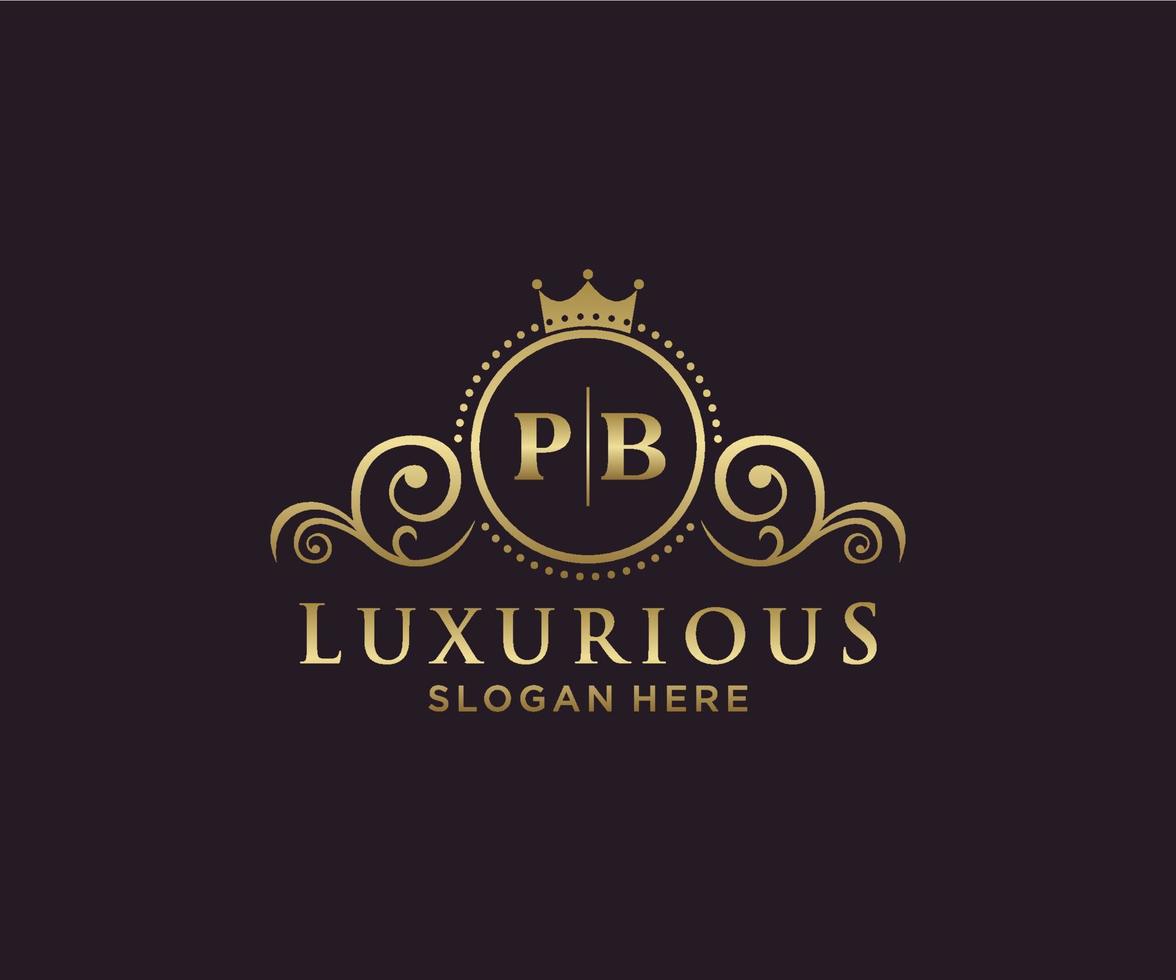 iniziale pb lettera reale lusso logo modello nel vettore arte per ristorante, regalità, boutique, bar, Hotel, araldico, gioielleria, moda e altro vettore illustrazione.