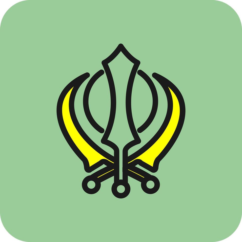 khanda vettore icona design