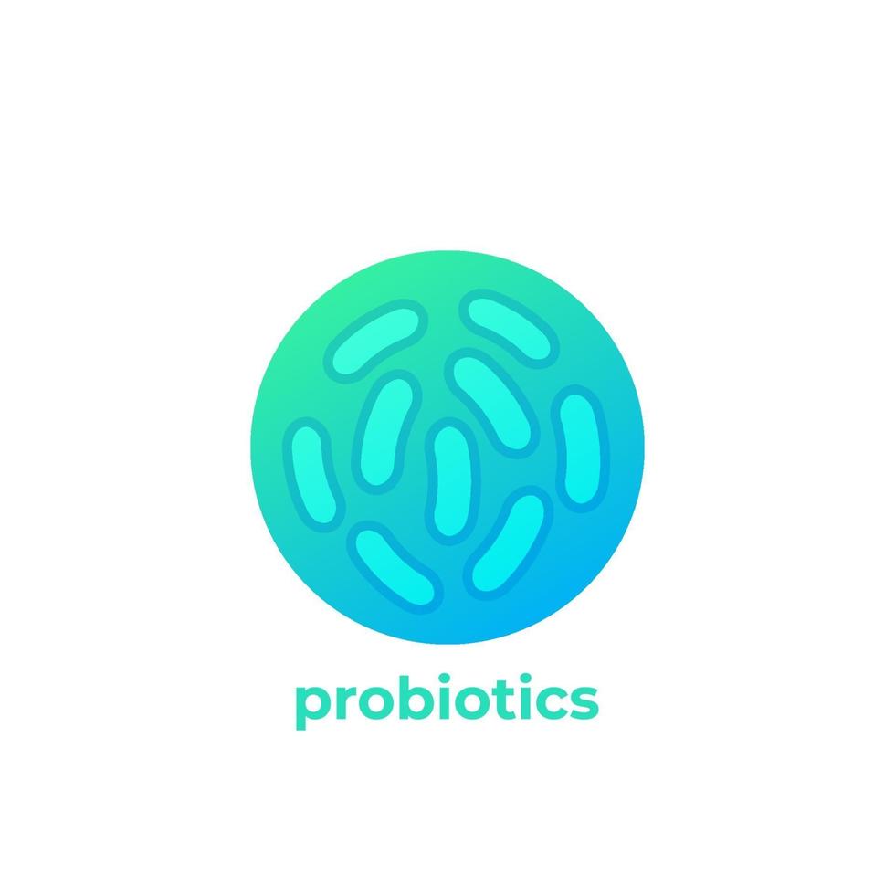 icona di batteri probiotici, logo vettoriale.eps vettore