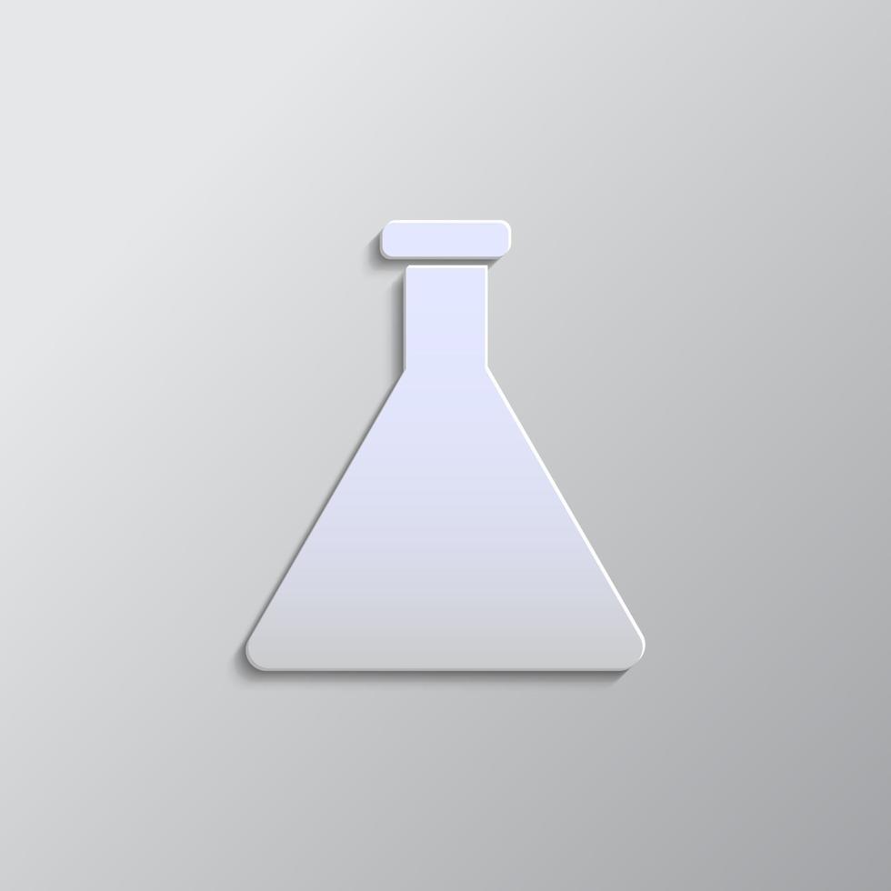 chimico borraccia carta stile, iocn. grigio colore vettore sfondo- carta stile vettore icona.