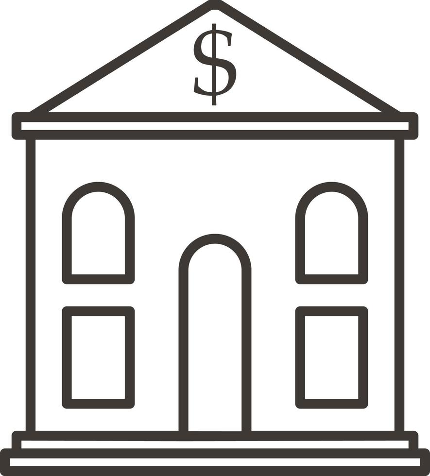 costruzione, banca, , schema, icona - edificio vettore icona su bianca sfondo