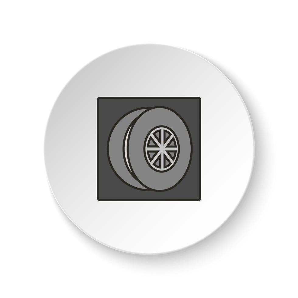 il giro pulsante per ragnatela icona, sicuro, banca, porta, icona. pulsante bandiera il giro, distintivo interfaccia per applicazione illustrazione su bianca sfondo vettore