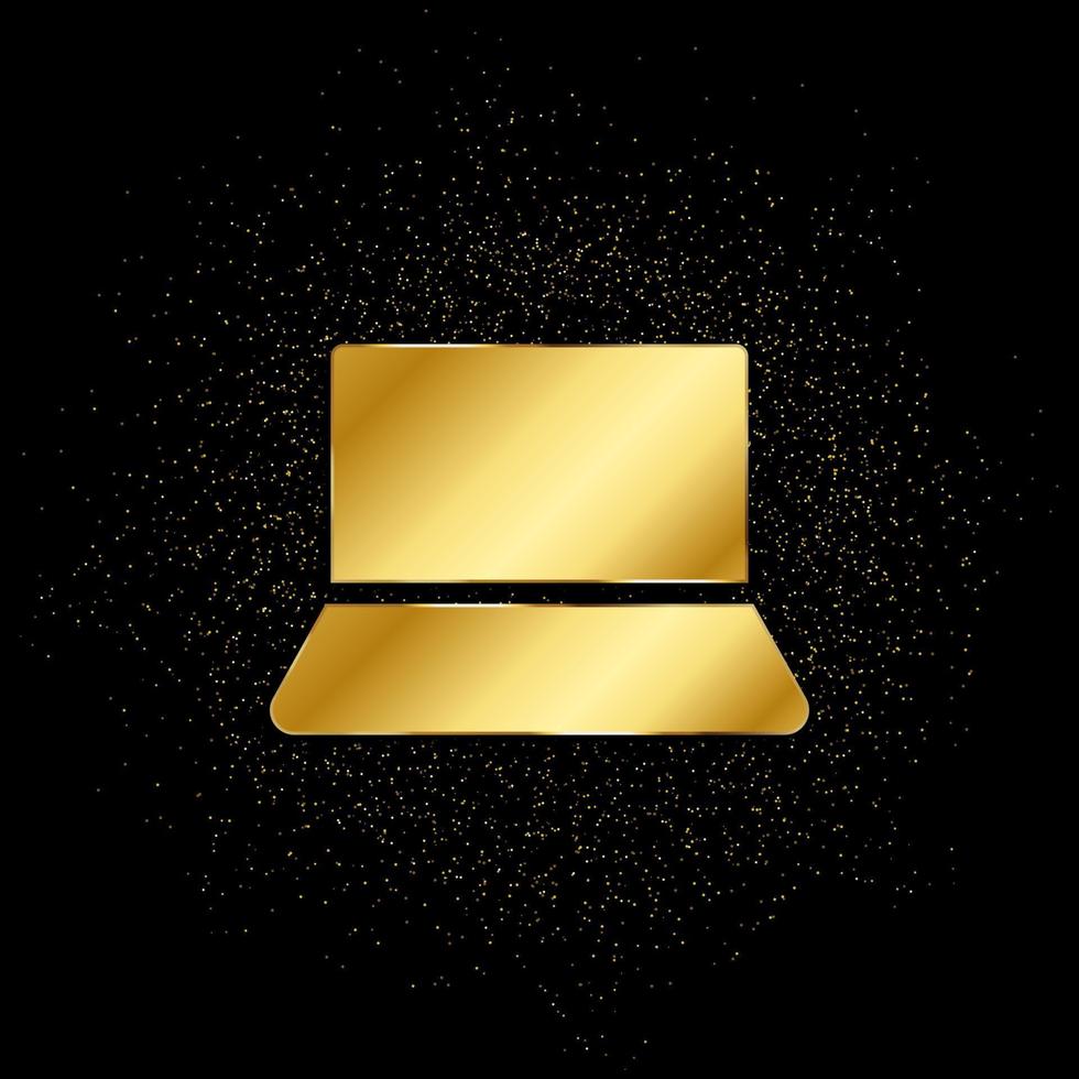 computer oro icona. vettore illustrazione di d'oro particella sfondo. isolato vettore cartello simbolo - formazione scolastica icona nero sfondo .